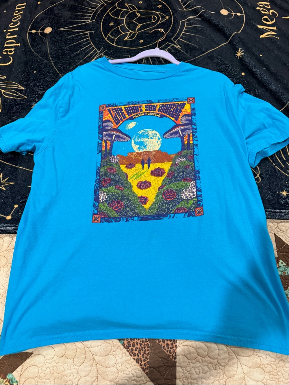 Mellow Mushroom graphic t-shirt live what you imagine psychedelic size XL